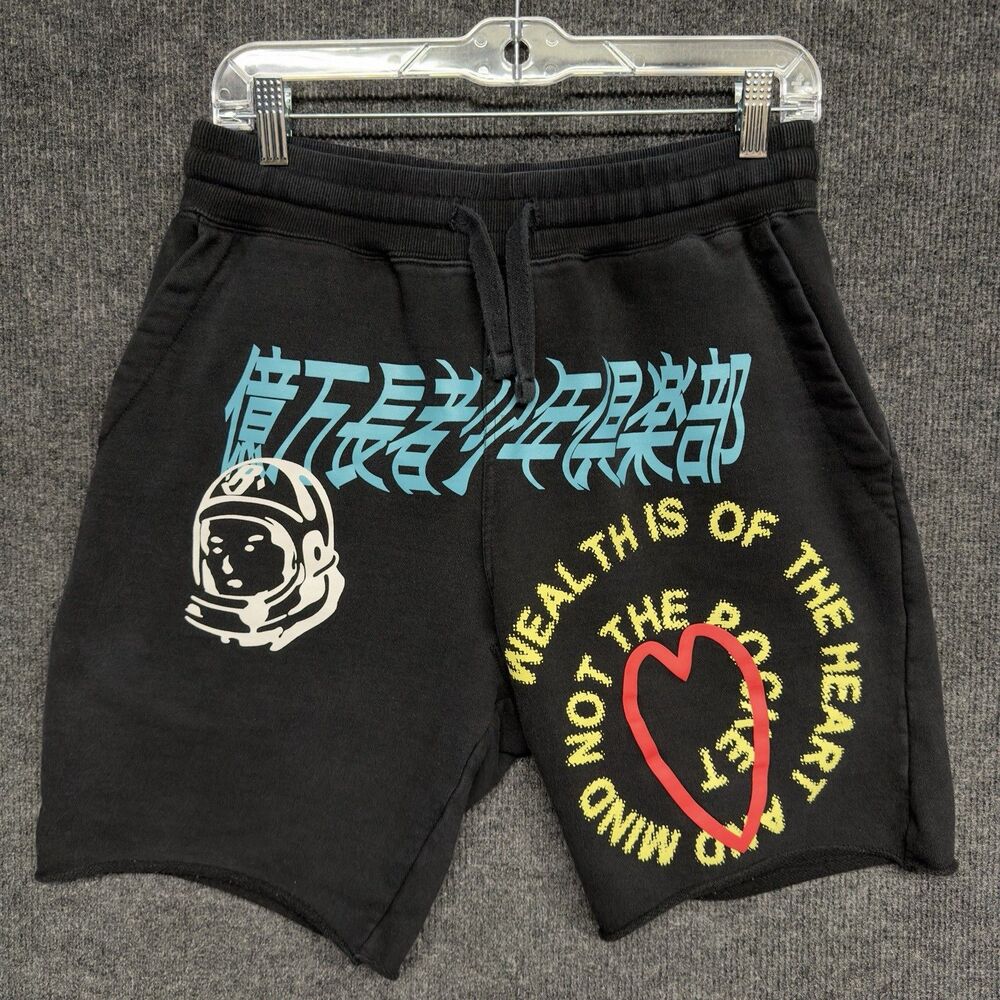 Billionaire Boys Club Mindfulness Black Sweat Shorts Size M Fleece Astronaut